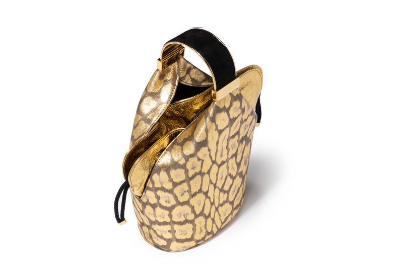 Kit Bracelet Bag in Leopard Foiled Etched Kid Leather