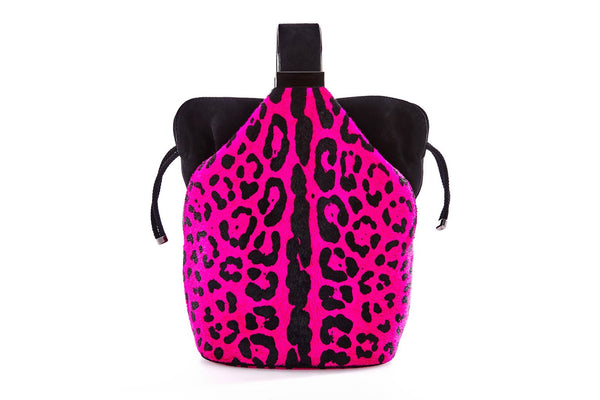 Kit Bracelet Bag in Fuchsia Leopard Printed Calf Hair