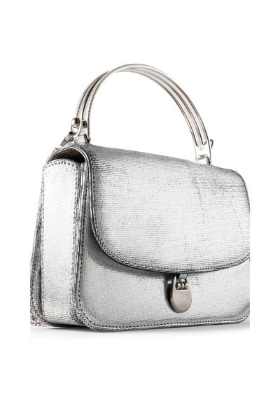 Sabi Top Handle Bag in Silver Holographic Leather