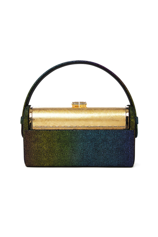 Gold Etched Régine Minaudière with Rainbow Leather Case