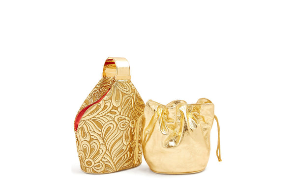 Kit Bracelet Bag in Gold Brocade
