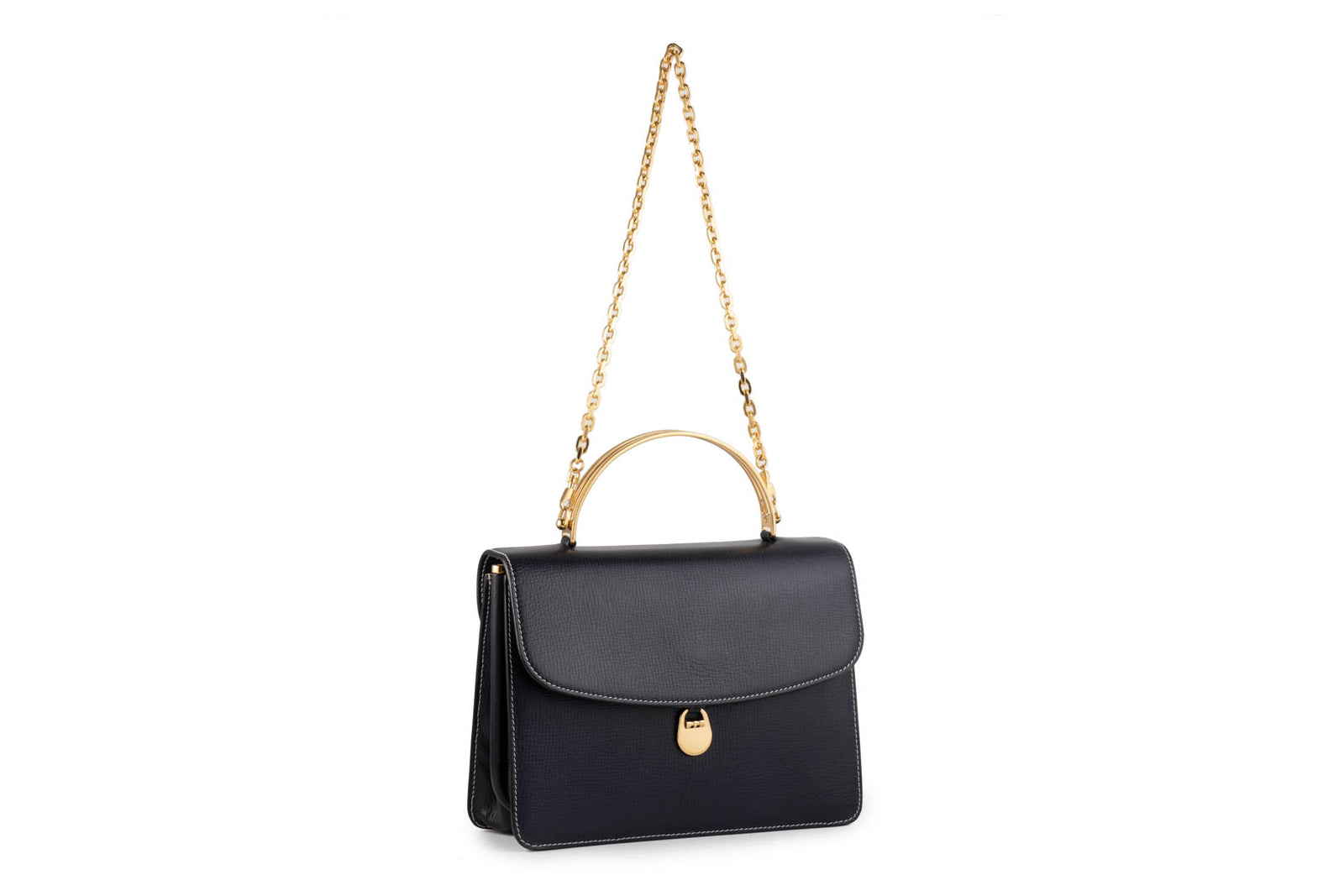 Charlie Top Handle Bag in Navy Palmellato