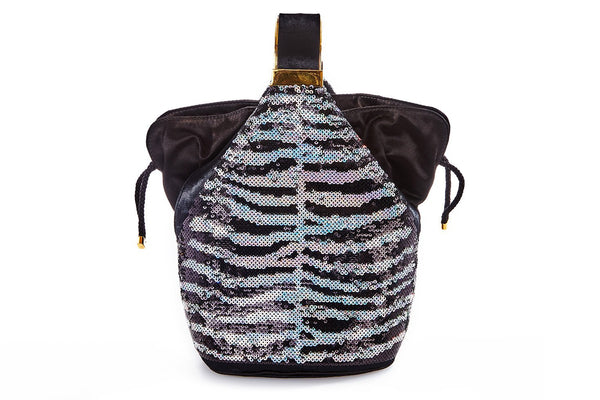 Kit Bracelet Bag in Zebra Sequins