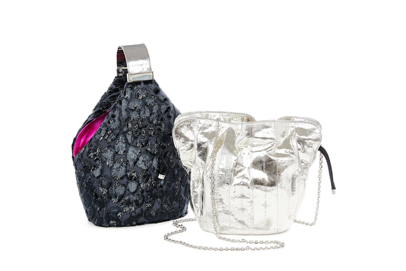 Kit Bracelet Bag in Leopard-Pattern Flocked Lurex Velvet