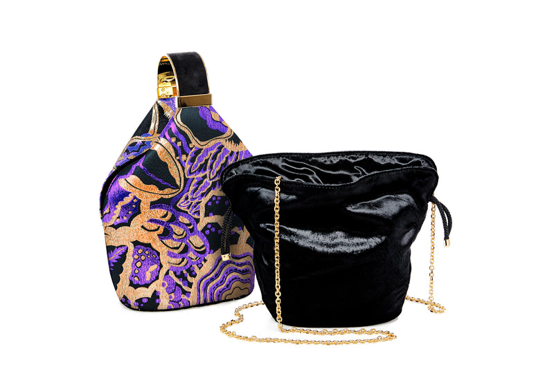 Kit Bracelet Bag in Purple Art Disco Metallic Lurex Jacquard