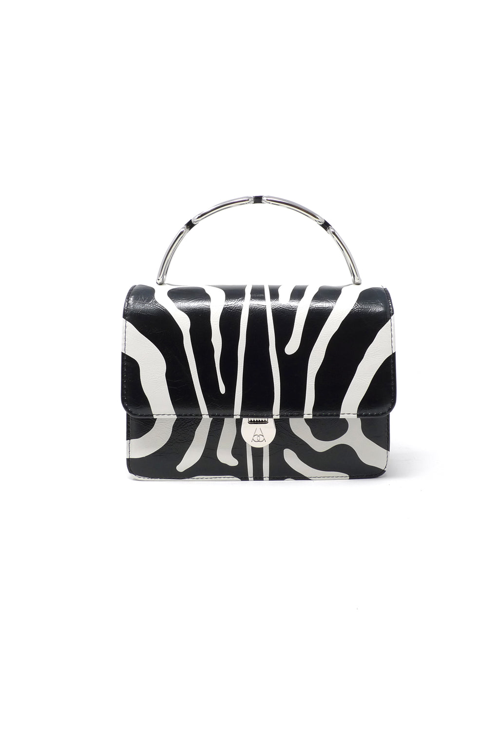 SHI Journeys Purse Handbag Black Trendy Magnetic Snap Closure Animal Print