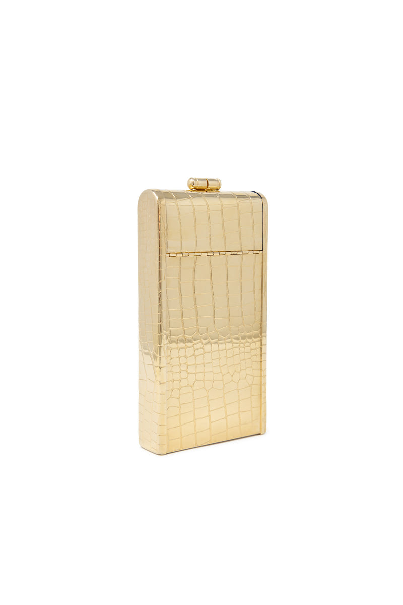 Gold Croco Palladium Phone Case with Rainbow Leather Tassel Case